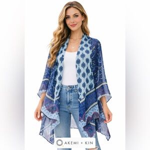 Akemi + Kin Anthropologie Boho Sheer Kimono Festival Duster OS
